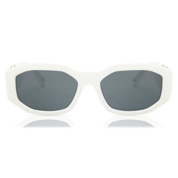 Authentic Versace Rectangular Sunglasses VE4361 401/87 White Frame Gray Lens 53M